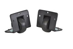 2 x Recessed Cabinet Wheels Black Finish 40mm Wheel Diameter